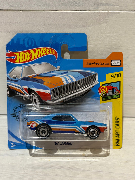 Hot Wheels - ‘67 Camaro - HW Art Cars - Blue with Stripes - Treasure Hunt