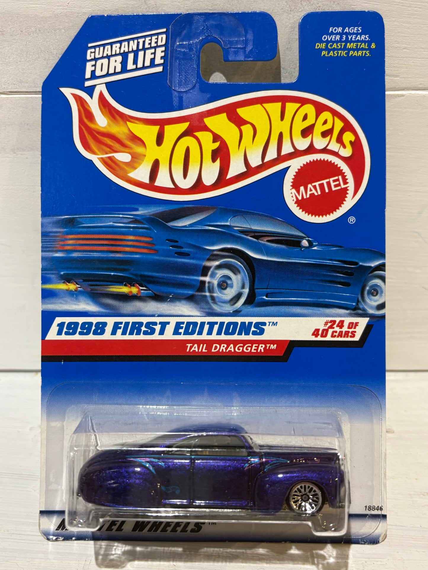Hot Wheels - Tail Dragger - 1998 First Editions - Purple