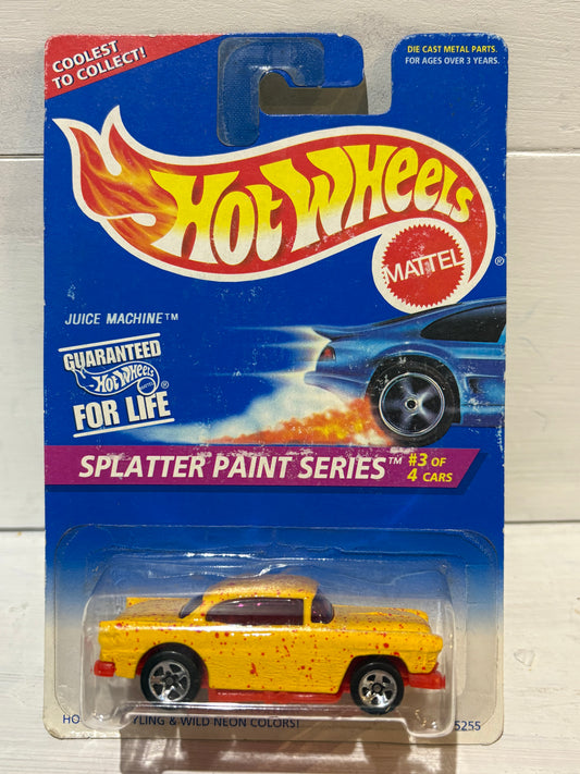 Hot Wheels - Juice Machine ( ‘55 Chevy) - Splatter Paint Series - Yellow